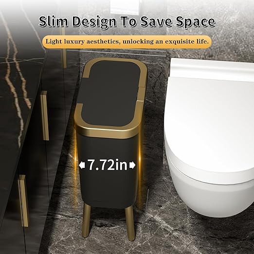 Procade Automatic Motion Sensor Bathroom Trash Can with Lid, 3 Gallon Touchless Trash Bin, Smart Plastic Garbage Can Small Green Wastebasket for Toilet, Office, rv, Bedroom, Living Room