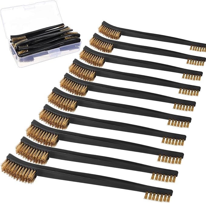 Boao 20 Packs Double-Ended Gun Cleaning Brushes 7 Inch Nylon All Purpose Cleaning Brush with Plastic Handle (Yellow)