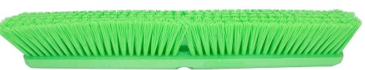 SPARTA Omni Sweep Plastic Push Broom Head, Heavy Duty, Industrial Broom With Color Code System For Outdoor, Indoor, Garage, Concrete, Patio, Kitchen, Bathroom, 18 Inches, Lime