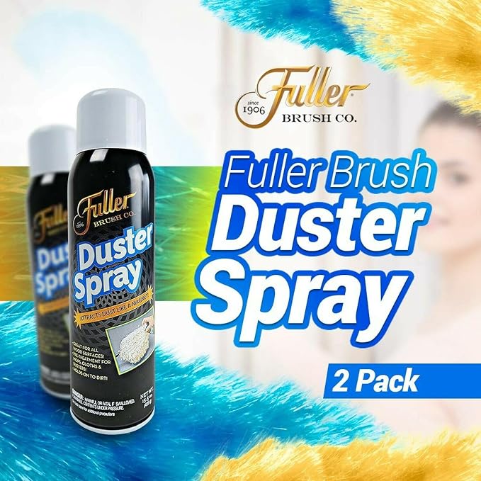 Fuller Brush Duster Spray and Microfiber Cloth Bundle – 3 Microfiber Cloths – Multi Surface Dust Removing Sprayer - Safe Household Cleaning for Floors, Furniture, Blinds & Car Interiors