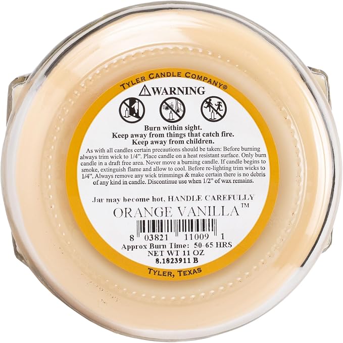 Tyler Candle Company 11009 Orange Vanilla 11 Ounce Scented Jar Candle for Home or Office, Pack of 2