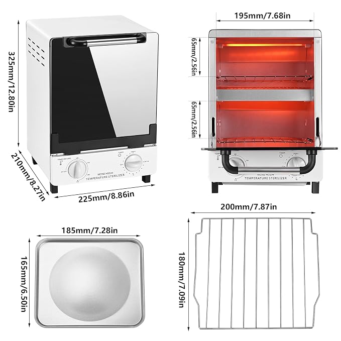 12L 110V High Temperature Sterilizer Dry Heat Sterilizer Metal Tool Nail Tool Sterilizer Art Salon Portable Tool Manicure two layers