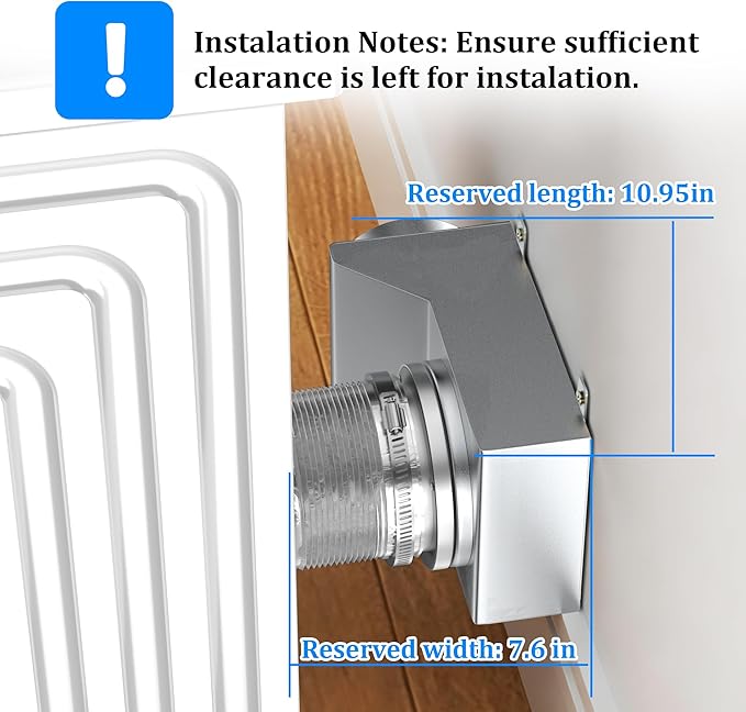 Magnetic Dryer Vent Coupler 90 Degree Elbow, Strong Magnetic Self-Connection Dryer Vent Connector Kit, Stainless Steel Airtight Seal for Dryer Venting, Includes 2.6ft 4IN Duct & Clamps