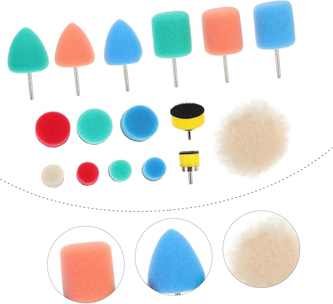 MAGICLULU 48pcs Buffing Sponge Pads Kit for Auto Detailing Reusable Polishing Wheel Car Furniture and Finishing