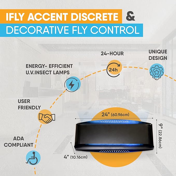Gardner iFly Accent Decorative, Fly Traps Indoors for Home, Bug Light Indoor, House Fly Trap, Fly Traps for Indoors, Knit Catchers Indoor, Bug Catcher, Commercial Fly Trap for Restaurants, 30 W - (B)