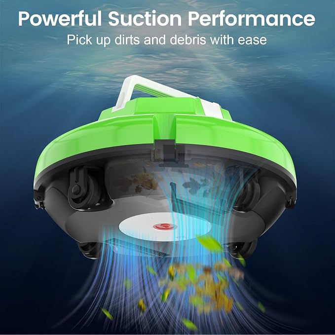 (2026 New) Robot Pool Vacuum for Above Ground Pool, Cordless Robotic Pool Cleaner Dual Motors, 130 Mins Runtime, Auto-Dock, Automatic Pool Vacuum Cleaner for In-Ground Flat Pools Up to 1100 Sq.Ft