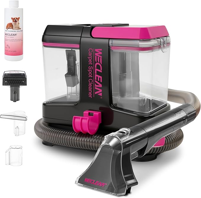 Portable Carpet Cleaner Upholstery Deep Cleaner, Deep Cleaning for Carpet,Car Couch, with Deep Cleaning Solution,Blackpink