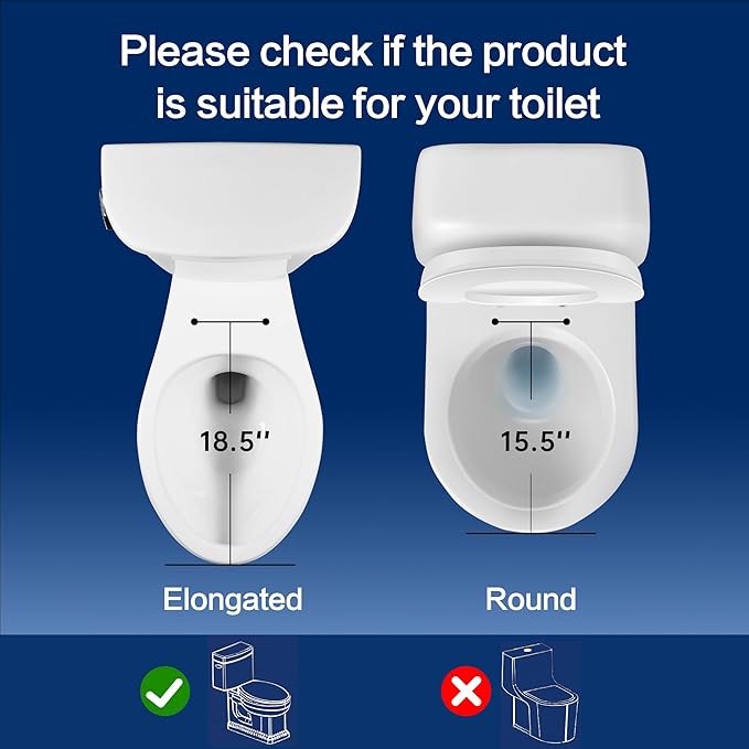 Bidet Seat for Elongated Toilet Seat Non-Electric Soft Close with Quick Release Hinges for Easy Clean Dual Nozzle Front and Rear Wash(PG303A-HPN-AZ)