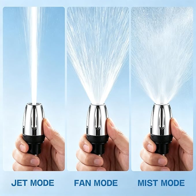 High Pressure Hose Nozzle, Pressure Washer Gun with 360° Rotating Head, Heavy Duty Adjustable Twist Hose Nozzle Jet Sweeper Nozzle for 3/4" Garden Hose, Power Washer for Car Yard Patio Pet Washing (A)