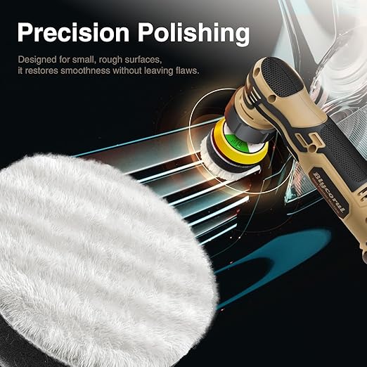 24PCS Multi-Size Polishing Pad Kit - 1/1.5/2 Inch Foam Wool Buffing Pads for Car Detailing Polishing Waxing (3 Sizes, 24-Pack)
