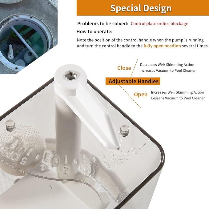 Replace for R211100 Vac-Mate Pool Cleaner Dispenser Box/Multi-Function Vacuum Skimmer Attachment Replacement, Includes Strainer Basket, Pressure Gauge