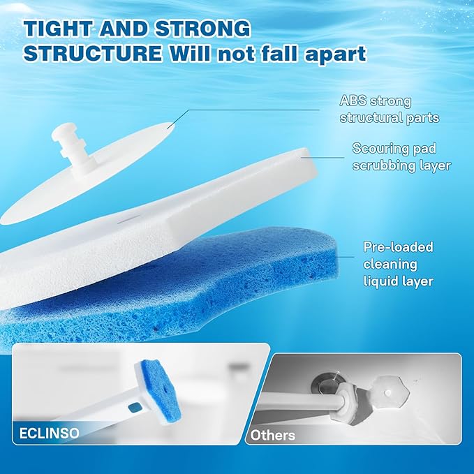 Disposable Toilet Brush Refills,48 Pcs,Disposable Toilet Cleaner,Toilet Bowl Cleaner,Not Compatible with Other Brands
