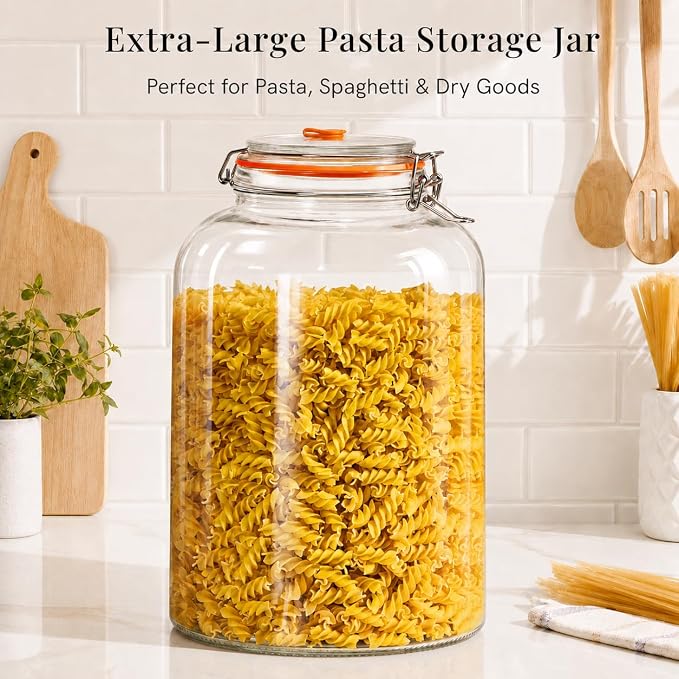 1Pack Fermentation Jar, 2Gallon Wide Mouth Glass Fermenting Kit with Airlocks for Making Sauerkraut, Kimchi, Pickles, Mead, Cider & More