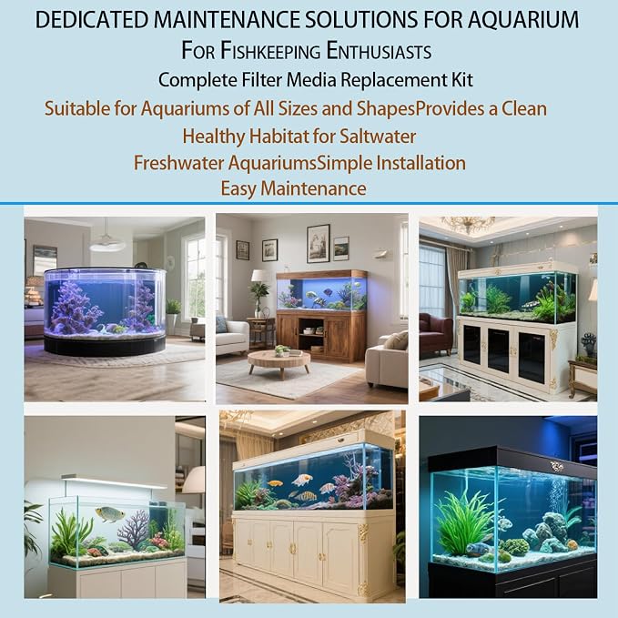 42 Pack Replacement Filter Media Kit for Fluval 306/307, 2 Full Sets | High Porosity Bio Foam, Ceramic Rings, Activated Carbon & Polishing Pads, Clear Tank Water, Reduced Algae & Yellow Buildup
