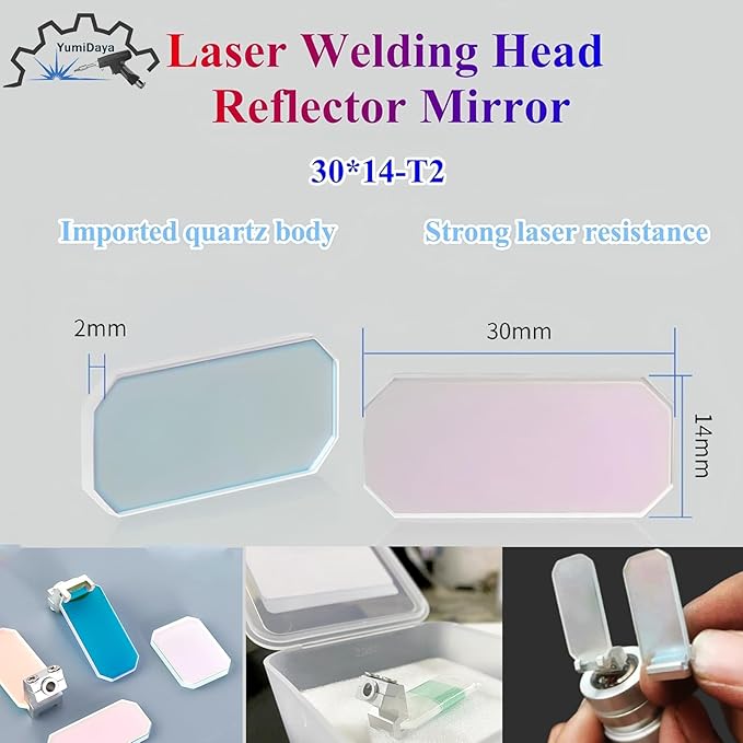 Laser Welding Torch Rreflector, Handheld Laser Welding Reflector Lens 30 * 14 * 2mm for SUP21T SUP23T/S Laser Welding/Cleaning Head