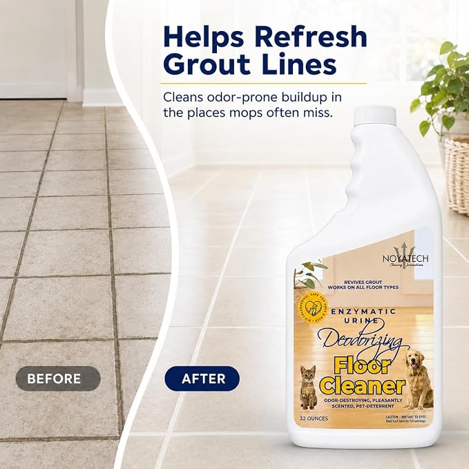 NOYATECH Pet Floor Cleaner – Enzyme-Powered Degreaser for Urine, Odor & Grime | Safe for Tile, Vinyl, Grout & Hardwood | Residue-Free & Pet Safe