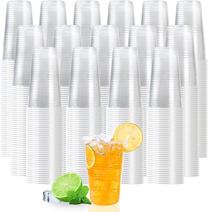BYSNOW 12 oz Clear Plastic Cups, Plastic Tumblers 2000 Count Bulk, PP Clear Cups Disposable for Wedding, Suit for Hot Beverages, Soda, Juice (12oz 2000count)