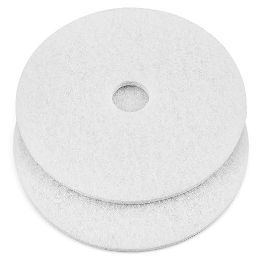 Teenyyou 20" White Scrubbing Pads Commercial Cleaning Orbiter Pads-Maintenance Non Woven for Floor Buffer Machine 2 Pcs