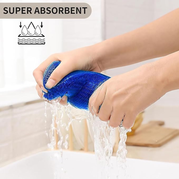 Kitinjoy 100% Cotton Waffle Weave Kitchen Hand Towels (13 X 28 Inches, Blueberry), 6-Pack Super Soft and Absorbent Dish Towel for Drying Dishes