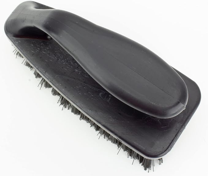 SPARTA Scrub Brush with Iron Shaped Handle and Stiff Bristles, Heavy Duty Scrubber Brush for Kitchen, Bathroom, Shower, Tile, Sink, Carpet and Bakepans, Polypropylene, 6 Inches, Black, (Pack of 6)