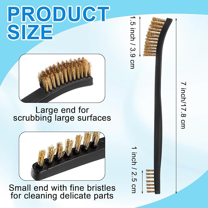Boao 20 Packs Double-Ended Gun Cleaning Brushes 7 Inch Nylon All Purpose Cleaning Brush with Plastic Handle (Yellow)