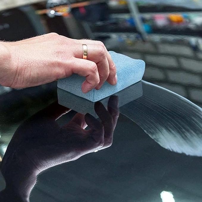 8PCS Microfibre Car Wax Applicator Pads Soft Auto Detailing Wax Sponge Rectangle Foam Car Paint Care Pad Polishing