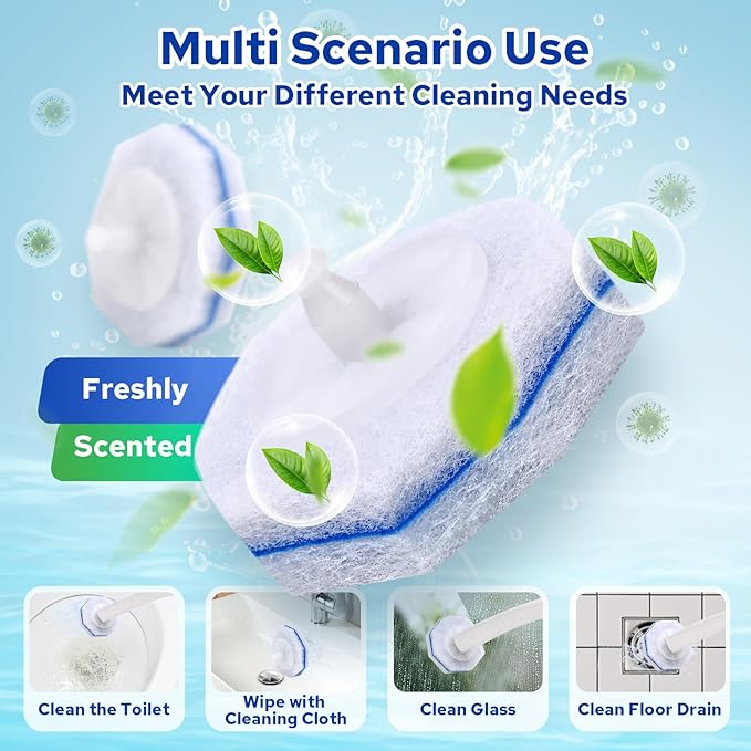 Cecailin® 20pcs Disposable Toilet Brush. Toilet and Bathroom Cleaning. Disposable Toilet Bowl Cleaners. Toilet Brush Head. Compatible with Most Toilet Brushes