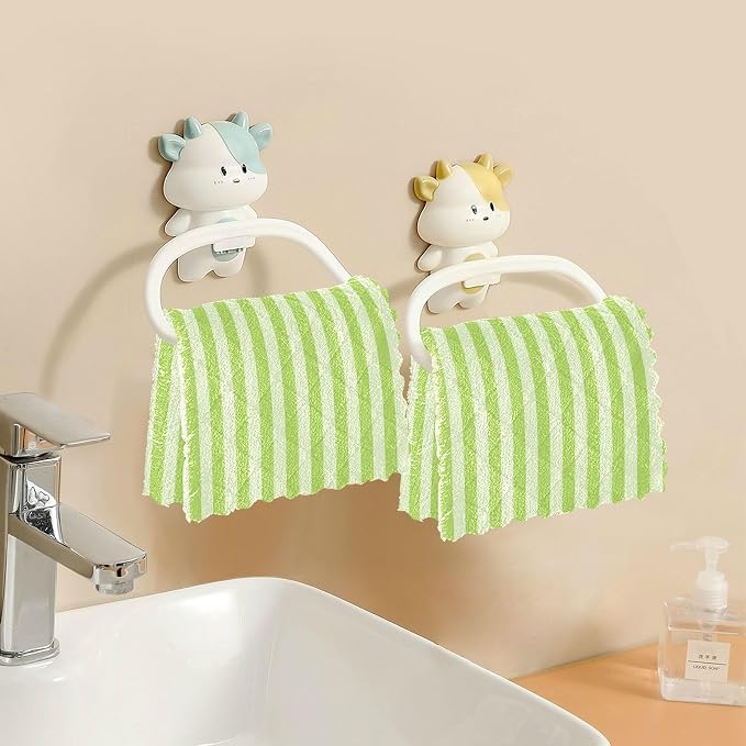 Green Stripes Kitchen Towels Dish Cloths Set of 6 Microfiber Cleaning Cloths for Cars Super Absorbent Machine