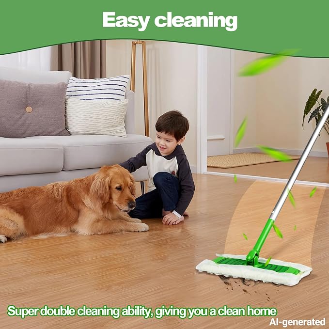 46 Count Heavy Duty Dry Sweeping Cloths for Swiffer Sweep & Sweeper Mop, Unscented, Cleaning Floors and Allergens, Strong Adsorption
