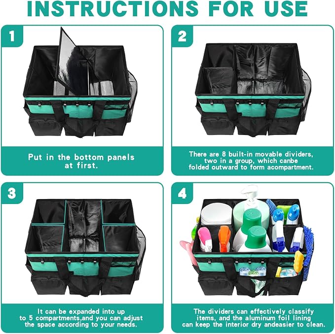Wearable Cleaning Caddy Bag,WithDetachable Divider cleaning bags for housekeepers, With Adjustable Shoulder Strap for Cleaners & Housekeeper