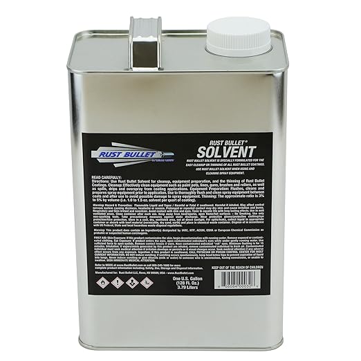 Rust Bullet Solvent - 1 Gallon - Specially Formulated for Easy Cleanup or Thinning of Rust Bullet Coatings
