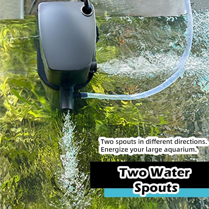 COOSPIDER Aquarium Filter with 6W U-V Light 158GPH for 10-45 Gallon Tank | Submersible Fish Tank Filter with 8W Water Pump for Green Clean, Turtle Tank, Oxygen Supply, Deodorization, Water Cycle