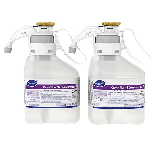 Oxivir Diversey 5019296 Five 16 One-Step Hospital Strength Disinfectant Liquid Cleaner, Accelerated Hydrogen Peroxide, SmartDose Concentrate, 1.4-Liter (Pack of 2)
