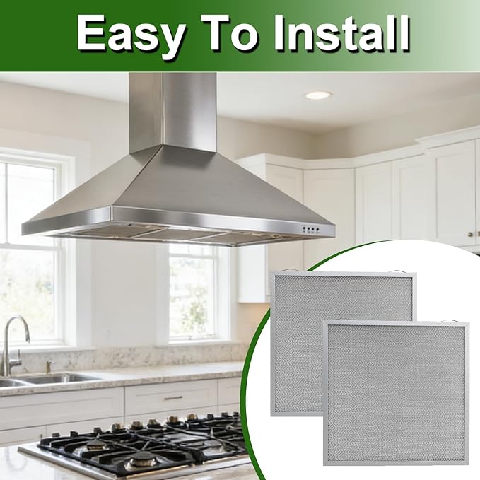 2-Pack Range Hood Grease Filters 5-Layer Aluminum Mesh 14 X 13.7 X 0.4 Inchs Compatible with Broan Nutone Replace#: S97017415 97017415