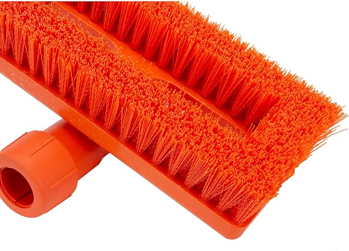 SPARTA 3638831EC24 Polyester Rectangle Scrub Brush, Floor Brush, Cleaning Brush With Swivel Head For Cleaning, 8 Inches, Orange