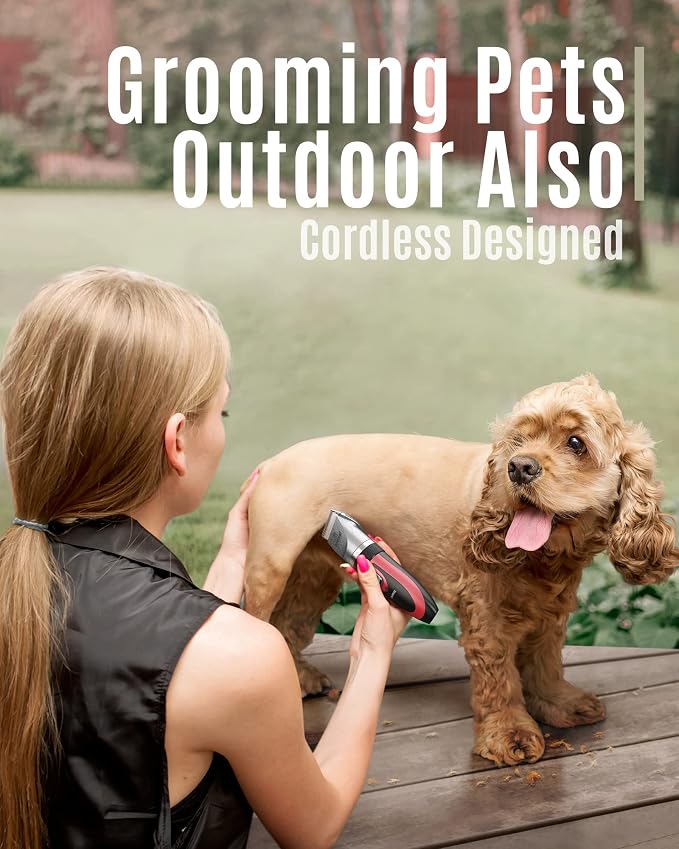 oneisall Dog Shaver Clippers Low Noise, Dog Nail Grinder and Paw Trimmer Kit