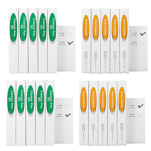 fyboptwu- 10 pcs Fiber Optic Cleaner Fiber Optic Tools Cleaning Pen for LC/MU 1.25mm Connectors & SC/ST/FC 2.5mm Connectors, Efficient Fiber Cleaner Pen