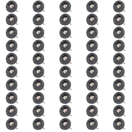 50 PCS Abrasive Buffing Wheels,1 Inch Buffing Polishing Wheel Set for Rotary Tool Accessorie 1/8'' (3mm) Shank, Grey 600 Grits for Metal,Wood, Rust Removal