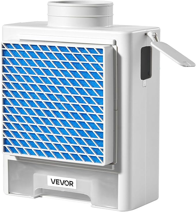 VEVOR 3-in-1 Indoor Dryer Vent Kit,Premium ABS Material with Water Drawer Fits 4 inch Exhaust Port, Smart Overheating Reminder Exhaust Hood & with 4 Purification Pads,For Electric Clothes Dryers
