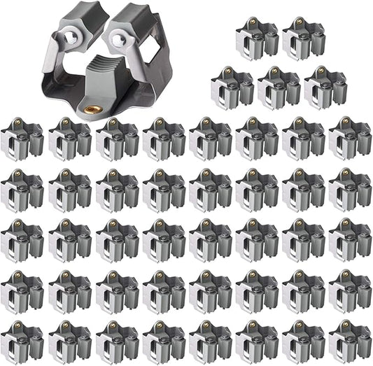 3-H Mop Holder 45 Pack,Brush Holder,Broom Holder Wall Mounted for Kitchen Bathroom Laundry Room Shed Garage Garden(Grey)