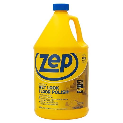 Zep Wet-Look Floor Polish and Neutral Floor Cleaner Bundle - 1 Gallon Each