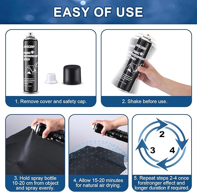 Maitys 4 Pcs Tent Waterproofing Spray, 10.15 OZ Outdoor Waterproofing Repellent Spray for Tents, Fabric, Camping Tent Camp