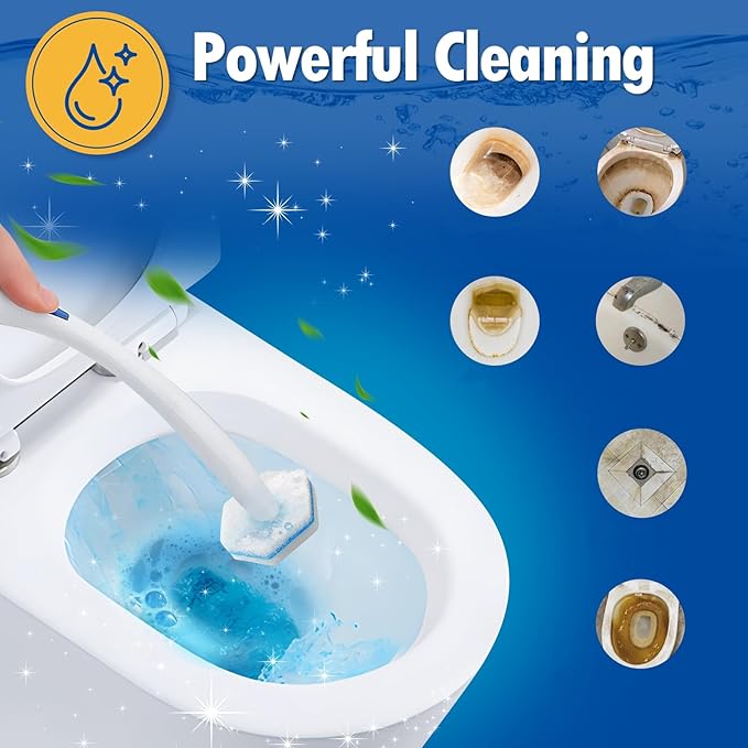 100 Count Toilet Bowl Wand Refills, Disposable Toilet Cleaner Refills, Disposable Wand Heads Compatible with Clorox and the Most Toilet Brushes