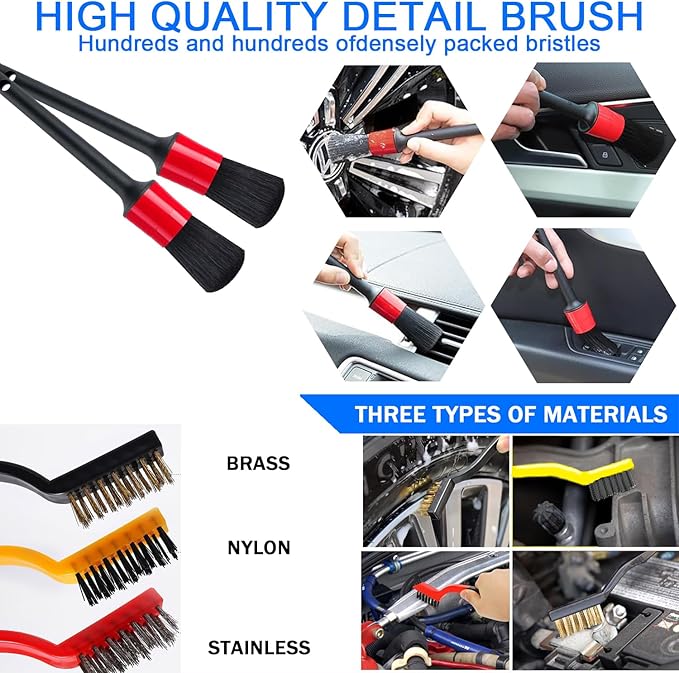 LIANXIN 37Pcs Car Wash Detailing Kit Foam Gun Sprayer Long Handle Foldable Car Wash Brush Bucket Towels Tire Brush Wash Mitt Sponge Duster Brush Car Wash Kit is Complete Car Care Tools