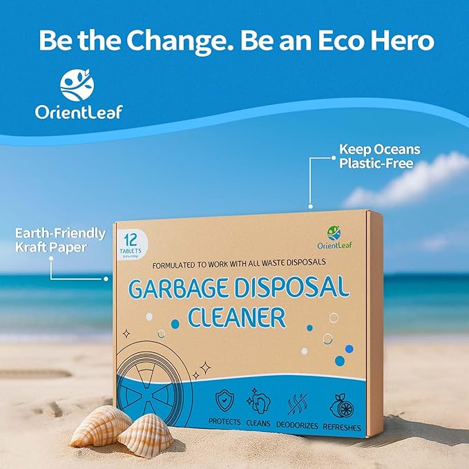 ORIENTLEAF Garbage Disposal Cleaner and Dishwasher Detergent Tablets