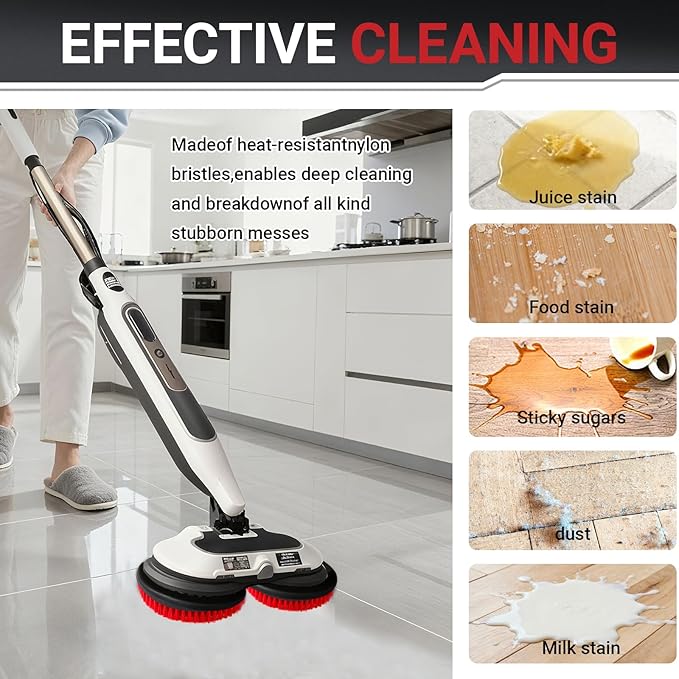 2PC S7001 Enhanced Replacement Brush Heads for Shark S8201/S7000 Series, for Deeper Cleaning of Hard Floors with Shark Steam Mops (Red)