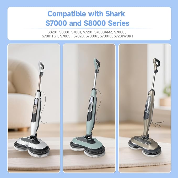 4 Pack Nylon Replacement Brush Pads Compatible with Shark S7000 S8000 Series, Heat Resistant Scrub Mop Pads, Heavy Duty Floor Cleaning Pads for Tile Hardwood Marble Floors