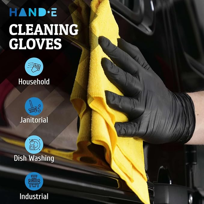 Hand-E Touch Disposable Nitrile Gloves 1000 Count Case - Latex Free, Powder Free, Surgical Medical Exam Gloves -Bulk Supply