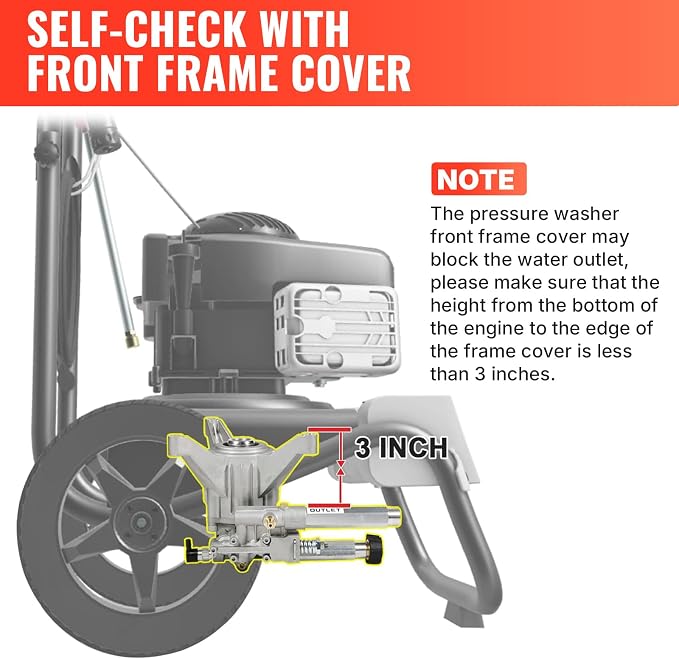 YAMATIC Pressure Washer Pump, Max 2500 PSI 2.2 GPM SRMW22G26-EZ Pump Replacement for Troy Bilt, Craftsman, Briggs & Stratton, Karcher, Brute, Homelite, Front Inlet/Outlet