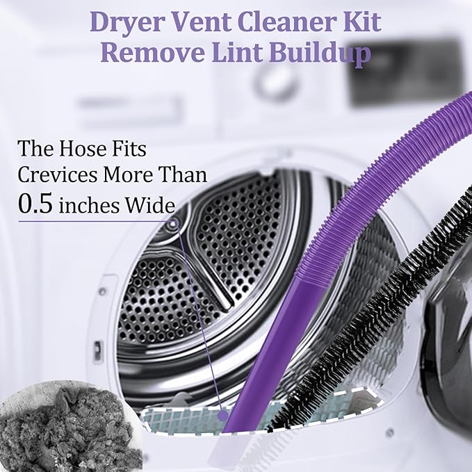 Dryer Vent Lint Vacuum Atttachments Kit and Crevice Tool for Dyson Gen 5 V15 V12 V11 V10 V8 V7 Detect Outsize Slim Absolute Cyclone Vacuum Cleaner Nozzle Flexible Dryer Lint Remove Hose Cleaner Kit